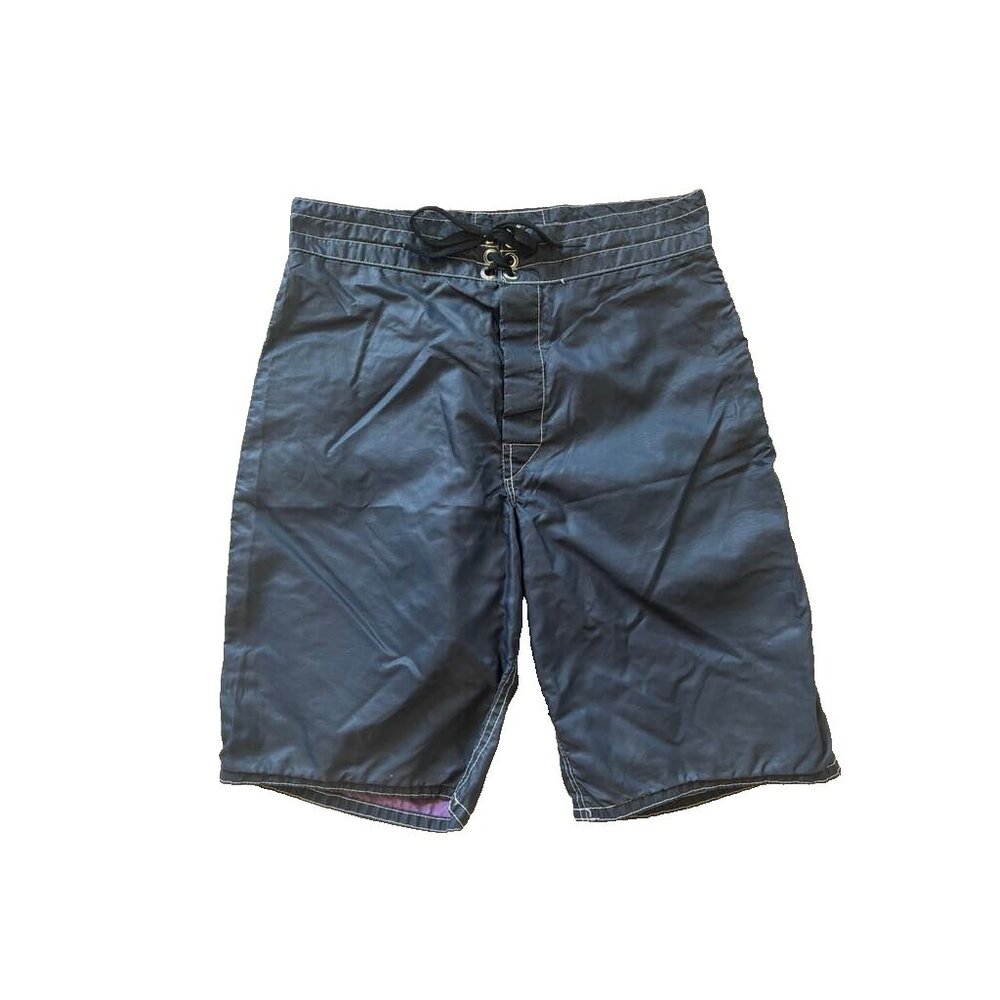 BIRDWELL BEACH BRITCHES Swim Trunks Shorts Mens Size 28 Navy Blue Drawstring